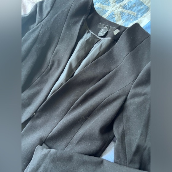 H&M Womens Black Tailored Classic Workwear Office Career Blazer 4 - Picture 6 of 11
